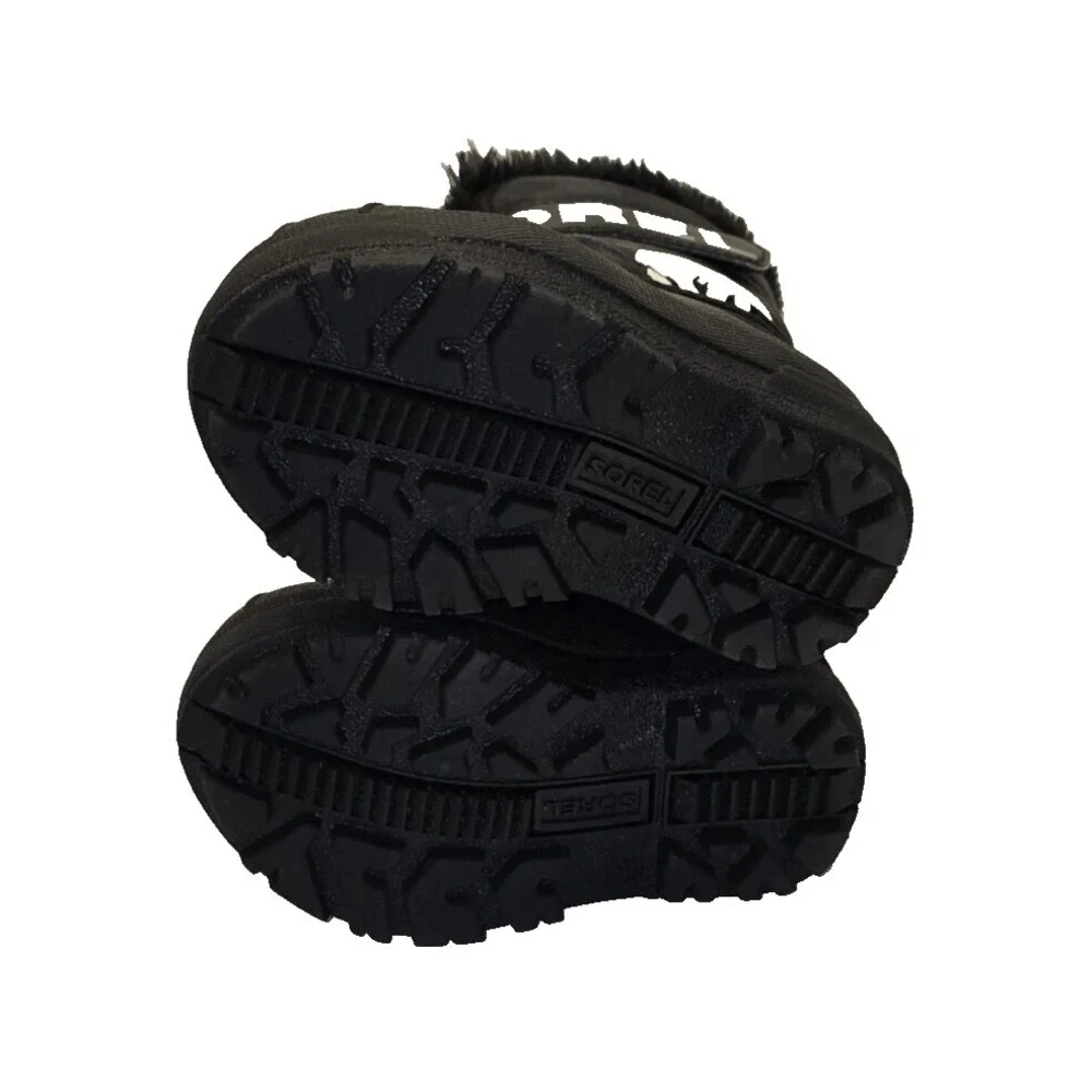 Sorel Snow Commander Girls Youth‎ Winter Snow Boots Black Fur Lined Size 6